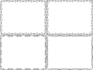 Set of four framed patterns