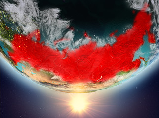 Russia with sun