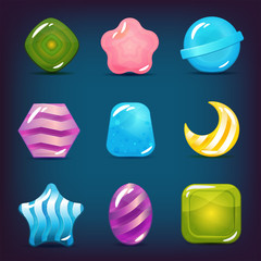 Set of Hard Cadies, Lollipop and Jelly Icons