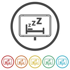 Sleeping symbol, Sleeping sign, 6 Colors Included