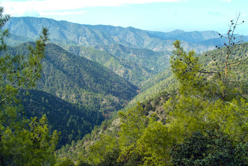 Fototapeta na wymiar View of the Troodos Ravine landscape near Secret Valley in Cyprus