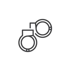 Handcuffs outline icon. linear style sign for mobile concept and web design. Manacle simple line vector icon. Symbol, logo illustration. Pixel perfect vector graphics