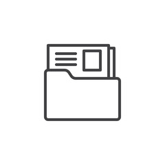 Dossier folder outline icon. linear style sign for mobile concept and web design. The secret files simple line vector icon. Symbol, logo illustration. Pixel perfect vector graphics
