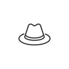 Detective hat outline icon. linear style sign for mobile concept and web design. Classic hat simple line vector icon. Symbol, logo illustration. Pixel perfect vector graphics