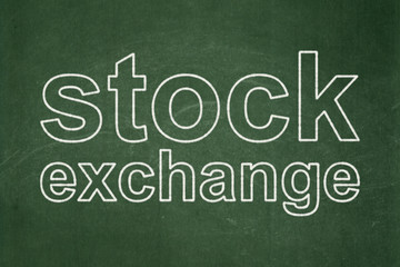 Obraz premium Business concept: text Stock Exchange on Green chalkboard background