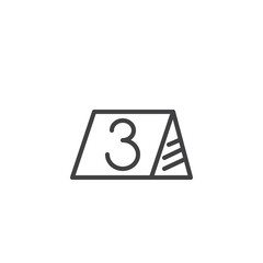 Evidence board number 3 outline icon. linear style sign for mobile concept and web design. simple line vector icon. Symbol, logo illustration. Pixel perfect vector graphics