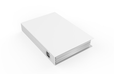 White binder on isolated white background, 3d illustration