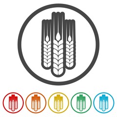 Wheat logo, Ears of Wheat Icon, 6 Colors Included