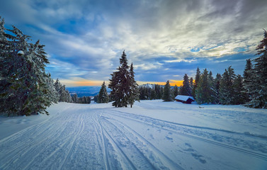 Winter Landscape in Madaras, Harghita, Romania
