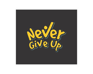 never give up alphabet typography font text image vector icon 4