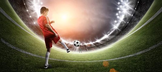 Foto op Canvas Football player in the stadium © efks