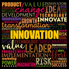 INNOVATION word cloud collage, business concept background