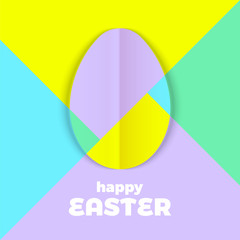 Happy Easter egg paper cut pattern background for Easter Hunt holiday greeting card