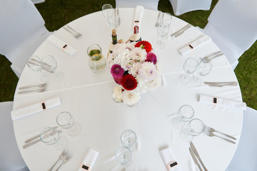 White decorated festive table