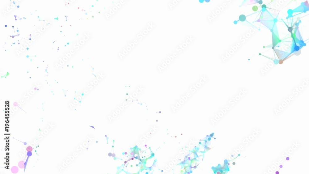 Poster particles in space. clusters of transforming forms. milky way. electrical neural network. design for
