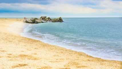 beautiful yellow sandy beach