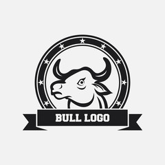 Bull head mascot icon design template