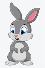 Fototapeta premium Ładny królik kreskówka na białym tle
