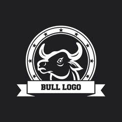 Bull head mascot icon design template