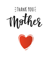 Vector poster with 'Thank you mother' text