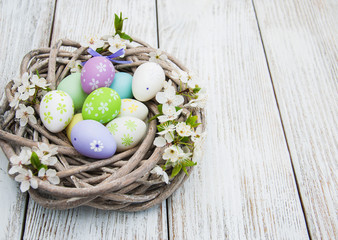 Easter eggs and spring  blossom