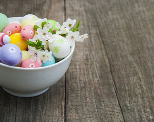 Easter eggs and spring  blossom