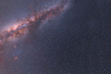 Milky Way galactic center over sky.