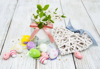 Easter eggs and spring  blossom