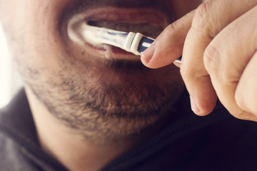 Fototapeta premium Brushing my teeth