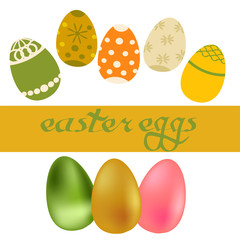 Set of Easter eggs. Vector Illustration
