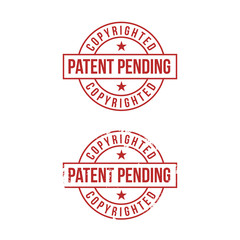 Patent pending sign on white background. Red stamp. Vector illustration.