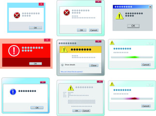 Error warning window set