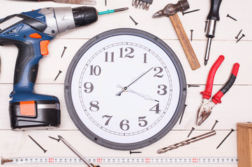 Building tools and clock
