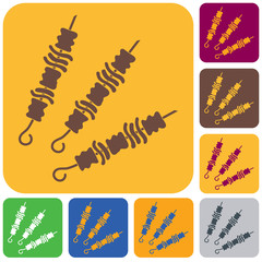 Grilled kebab icon