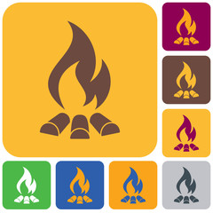 Campfire silhouette icon