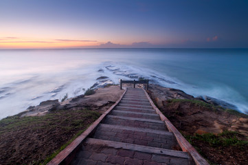 Obraz premium beautiful view of Tip of Borneo, Sabah Malaysia. Long expose lead to soft focus to some are of the image.