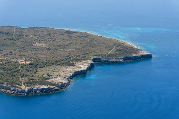 Fototapeta na wymiar Aerial image of landscapes at Isola di Pianosa