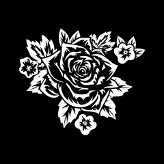 bouquet of flowers monochrome