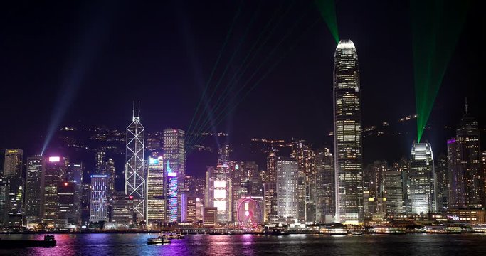 Hong Kong at night, Light show