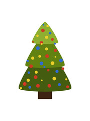 Tree Icon Symbol of Christmas Holiday with Balls