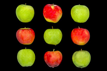 Red and green apples