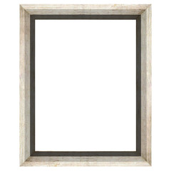 wide brown wooden frame for pictures and photos isolated on white background