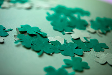 leaves of clover shape cut from paper