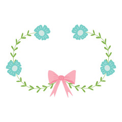 Beautiful easter wreath. Elegant floral collection with isolated leaves and flowers, hand drawn. Design for invitation, wedding or greeting cards