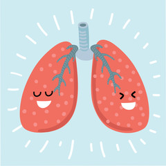 Lungs Primitive Style Cartoon Character Vector Design Illustration Isolated On White Background