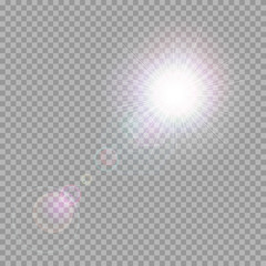 Multicolored exploding star with bright highlights on a transparent background