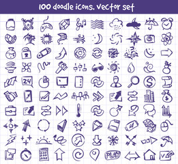 vector doodle icons set