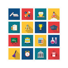 EDUCATION FLAT ICON SET