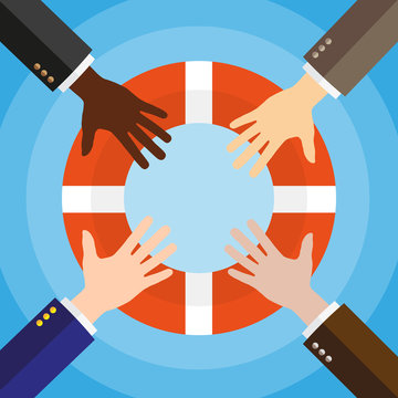 helping hands concept icon vector