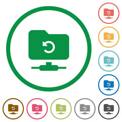 FTP undo flat icons with outlines